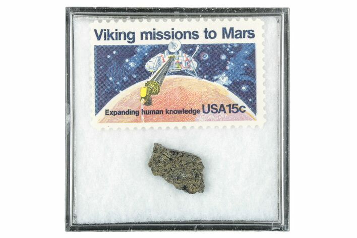 Martian Meteorite ( g) Slice - With Viking Mission Stamp #340041